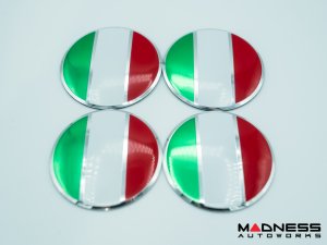 Wheel Center Caps - set of 4 - Italian Flag - 60mm 
